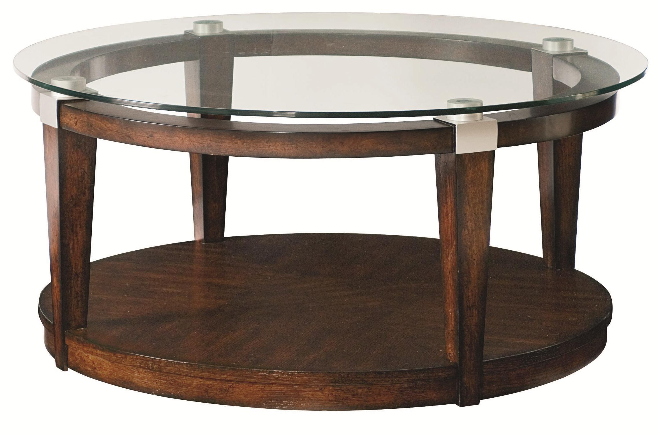 Hammary Solitaire Contemporary Round Coffee Table With Glass Top with regard to proportions 2274 X 1505