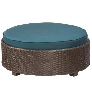 Hampton Bay Torquay Wicker Outdoor Ottoman With Charleston Cushion with sizing 1000 X 1000