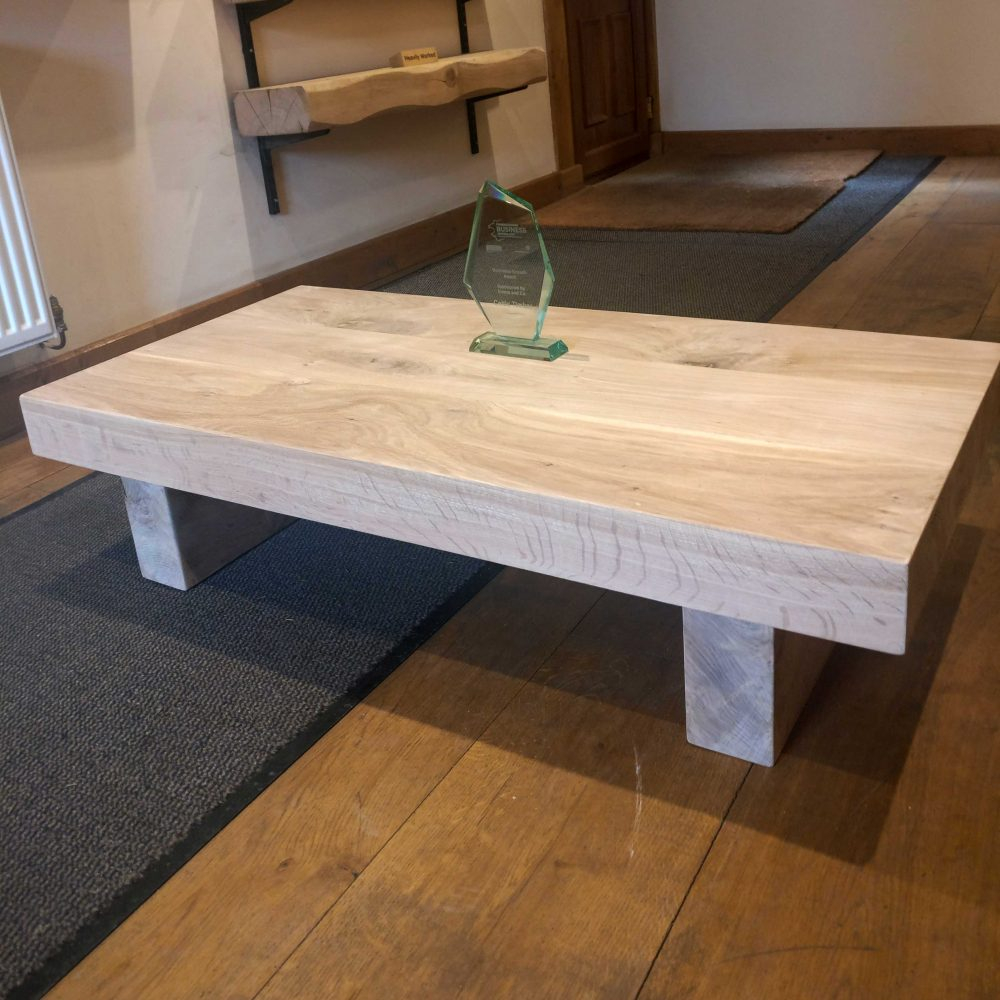 Hand Crafted Oak Beam Coffee Table Celtic Timber inside measurements 1000 X 1000