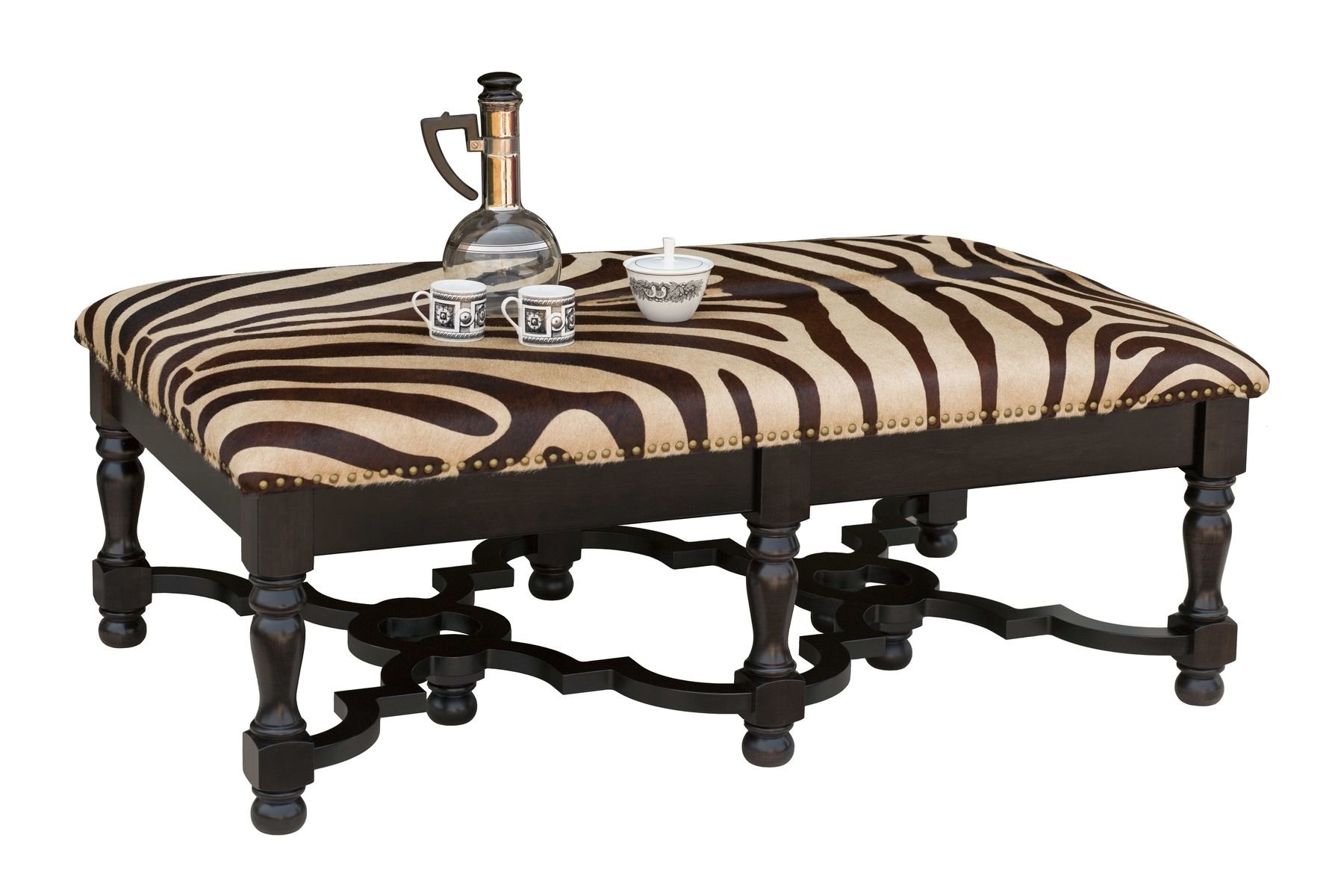Hand Crafted Zebra Hide Ottoman Coffee Table Corl Design Ltd for dimensions 1800 X 1200