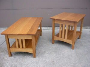 Handmade Quartersawn Oak Mission Style Coffee Table And End Table with sizing 1600 X 1200