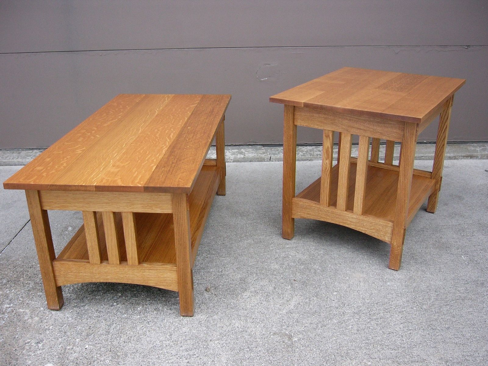 Handmade Quartersawn Oak Mission Style Coffee Table And End Table within size 1600 X 1200