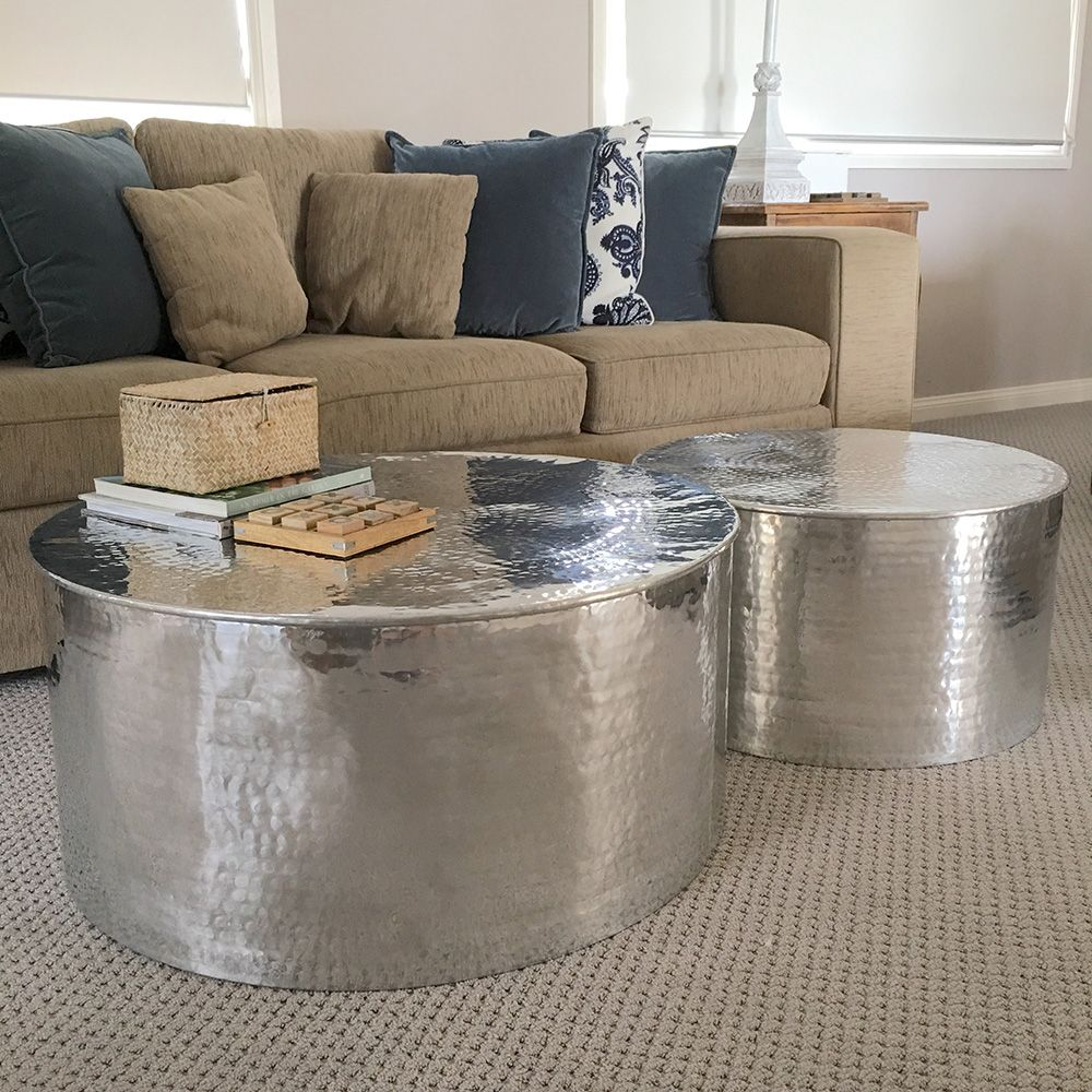 Hammered Silver Coffee Table • Display Cabinet