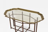 Hollywood Regency Faux Bamboo Coffee Table With Brass Glass Top pertaining to size 1400 X 1400