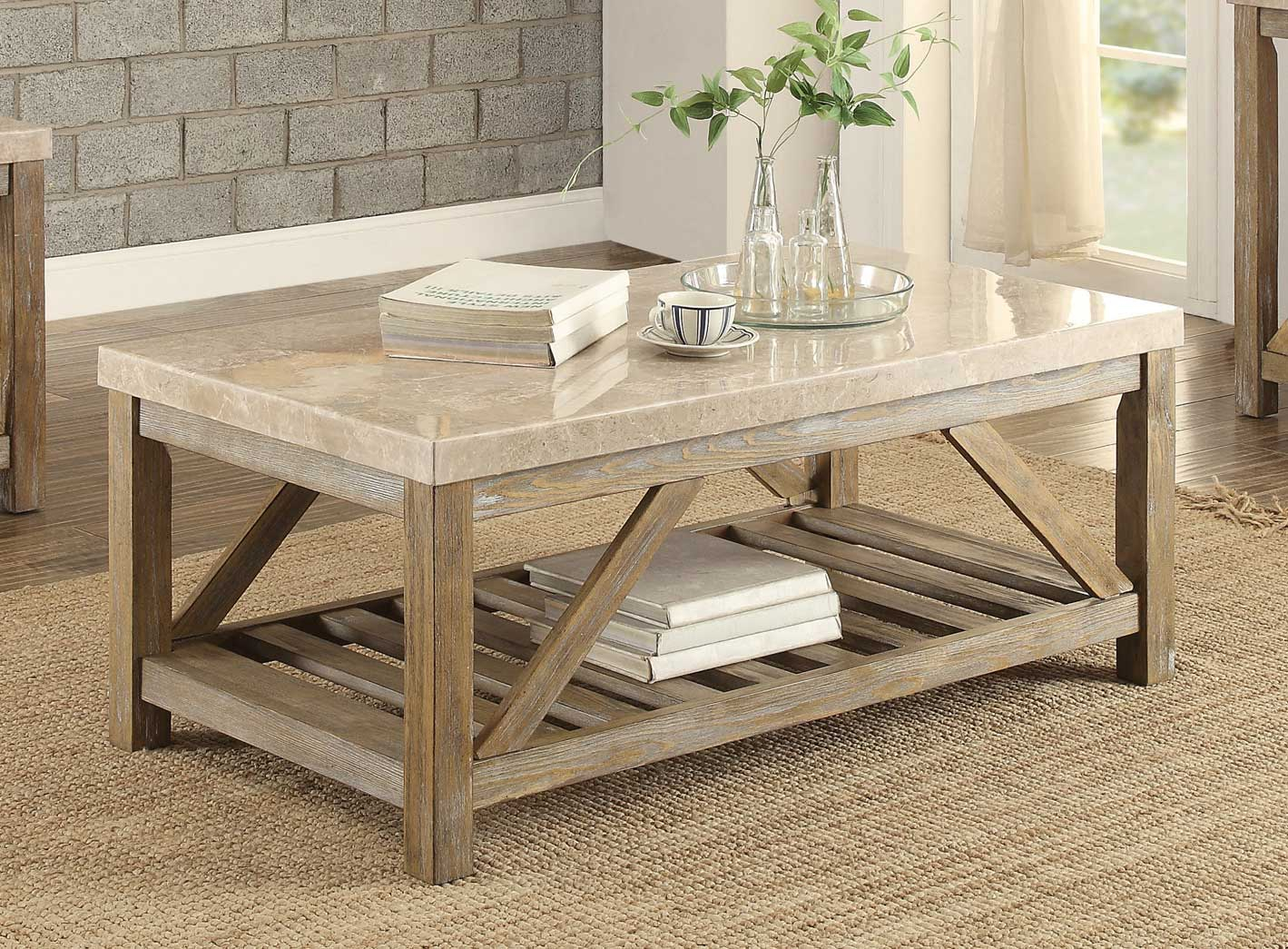 Homelegance Ridley Cocktailcoffee Table Set Weathered Wood Finish pertaining to measurements 1419 X 1045