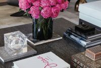 Hot Pink Floral Arrangement Takes Center Stage On This Coffee Table inside sizing 750 X 1124