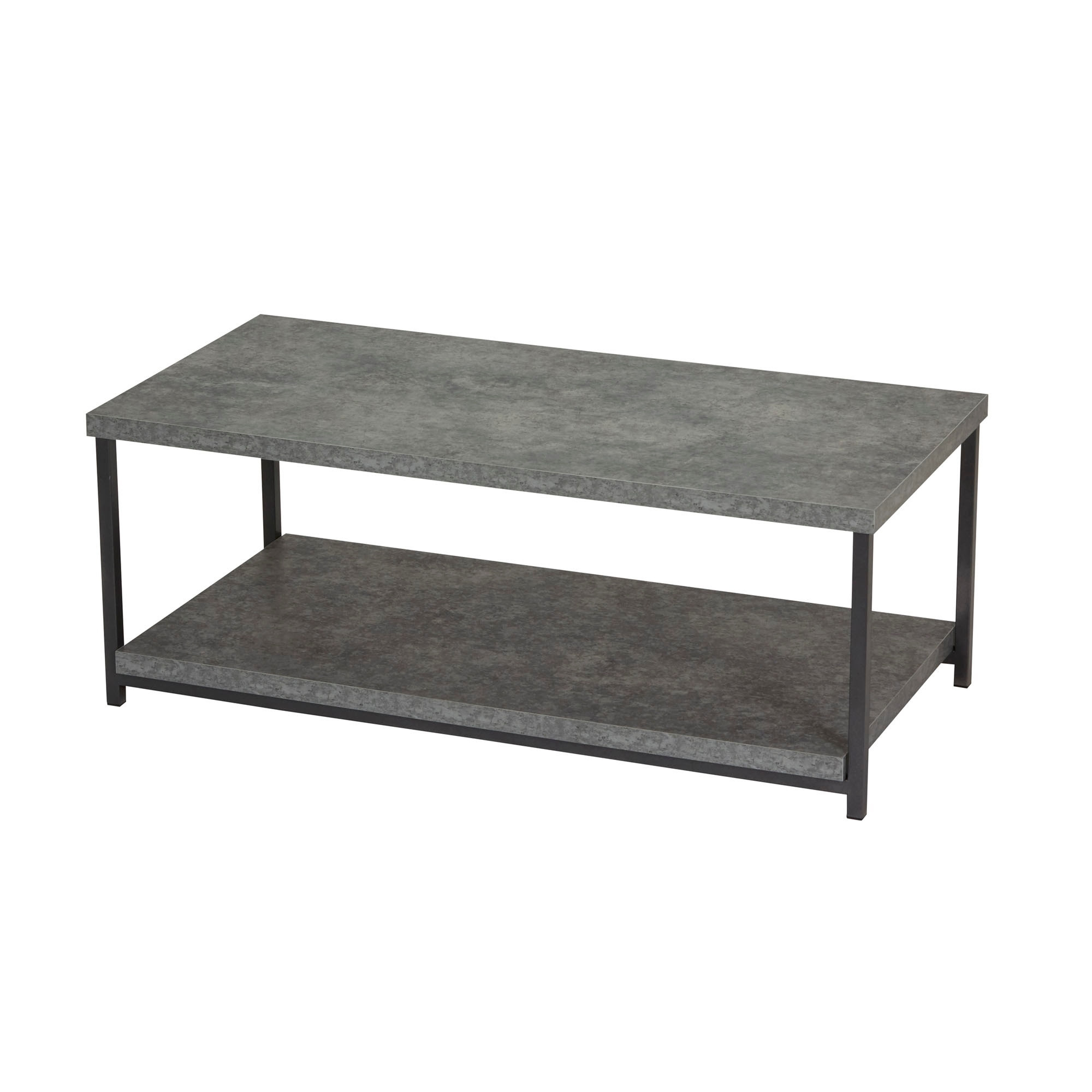 Household Essentials Faux Concrete Slate Coffee Table With Storage Shelf in sizing 2000 X 2000