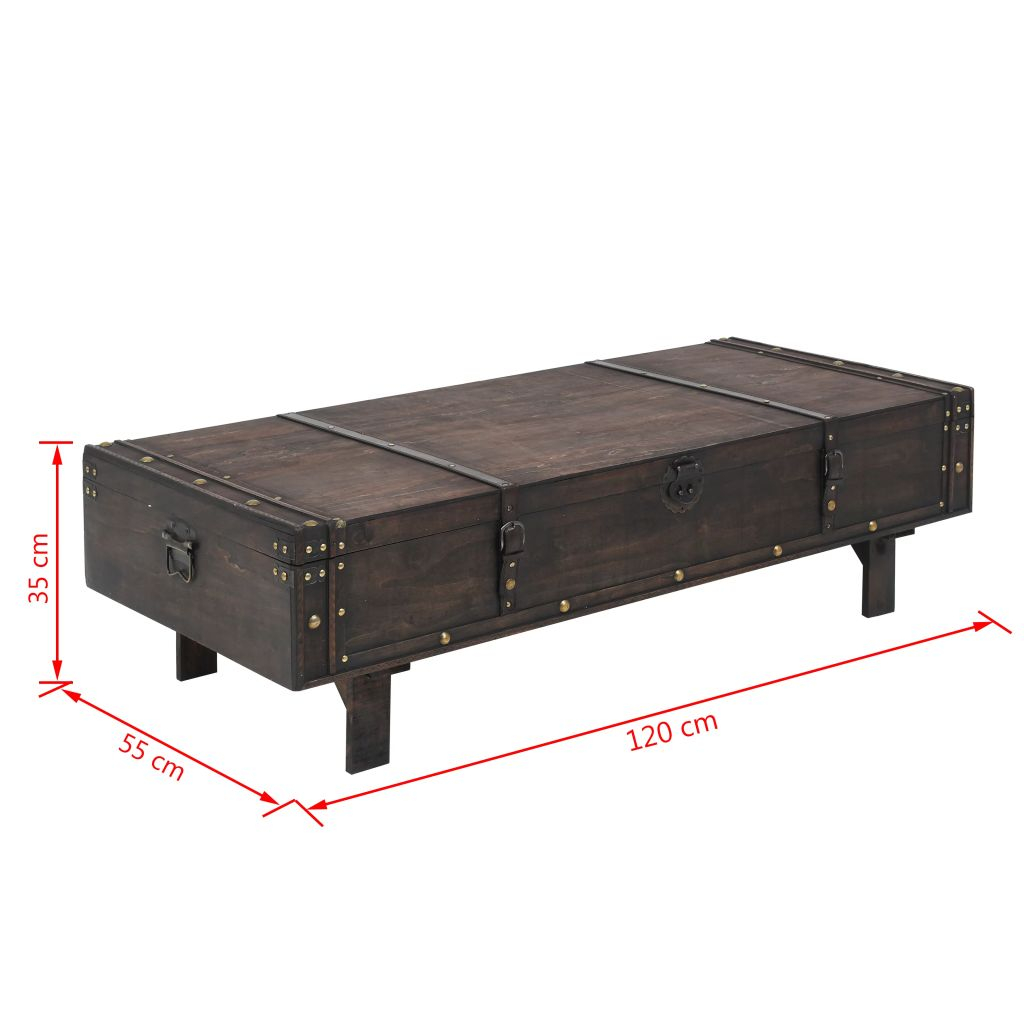 Industrial Coffee Table Wooden Large Chest Trunk Storage Box Retro in dimensions 1024 X 1024