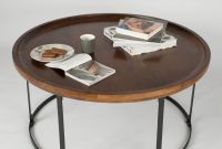 Industrial Round Coffee Table With Dark Wood Top And Steel Frame inside size 1400 X 1750