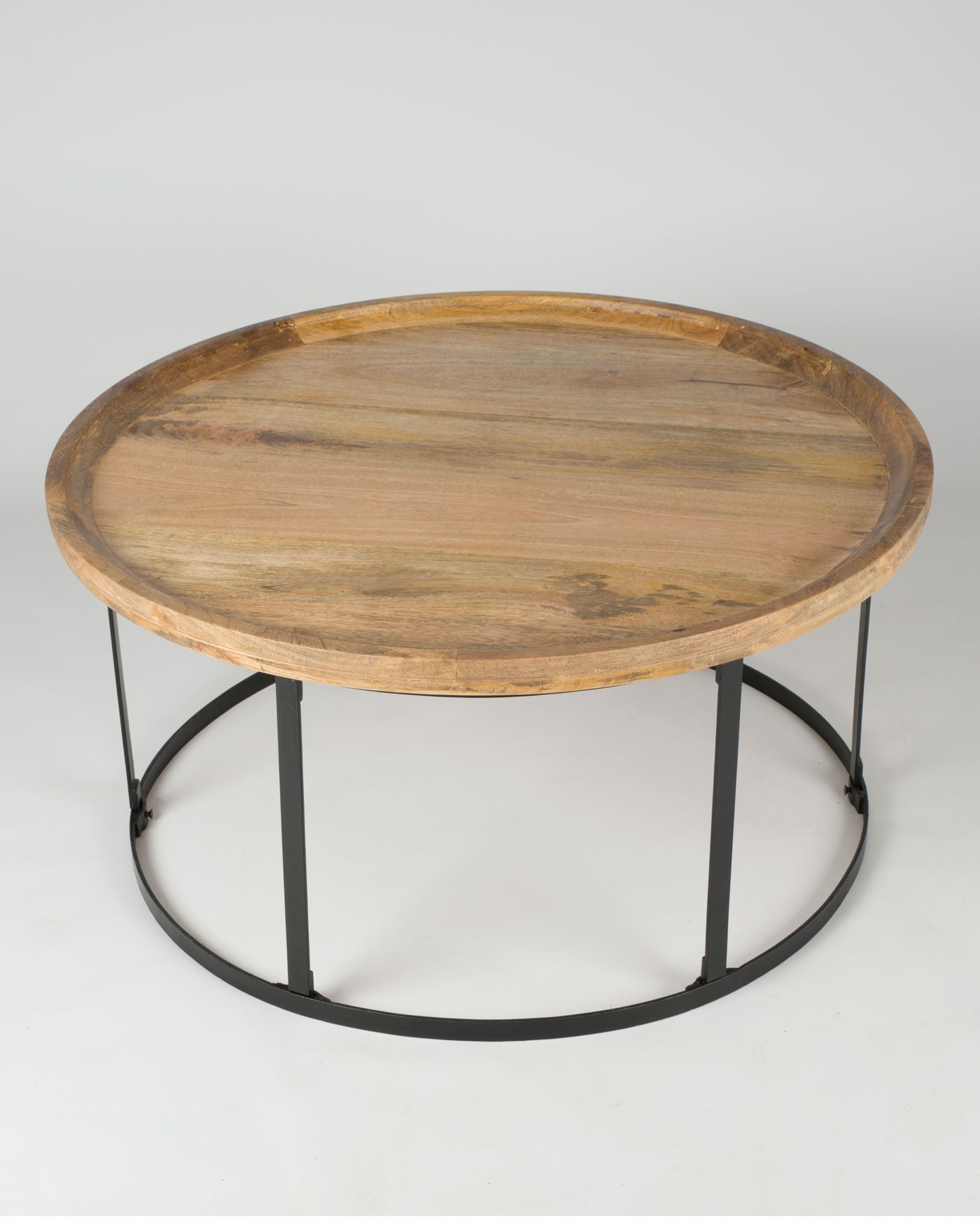 Industrial Round Coffee Table With Natural Wood Top And Steel Frame in proportions 1400 X 1750