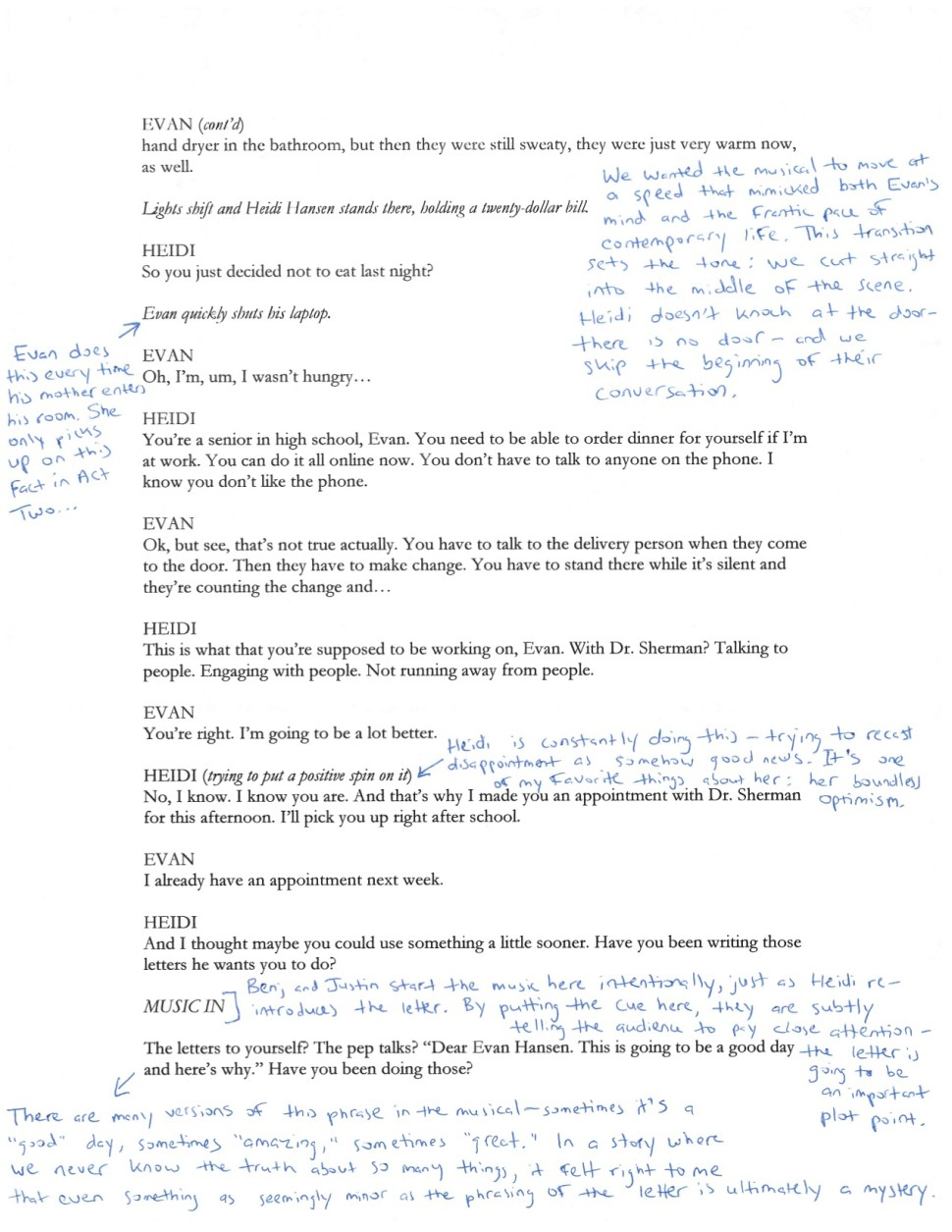 Inside Tony Nominee Steven Levensons Dear Evan Hansen Notebook within sizing 970 X 1255