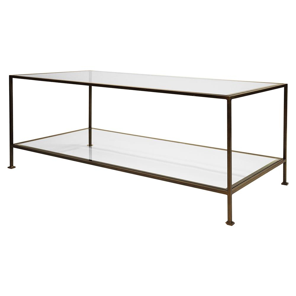Kemp Modern Classic 2 Tier Rectangular Glass Bronze Coffee Table with proportions 1000 X 1000