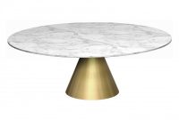 Large Round Marble Coffee Table With Conical Brass Bas within dimensions 1000 X 1000