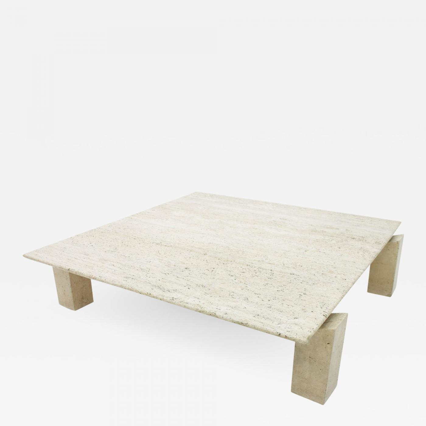 Large Travertine Coffee Table France 1960s within dimensions 1400 X 1400