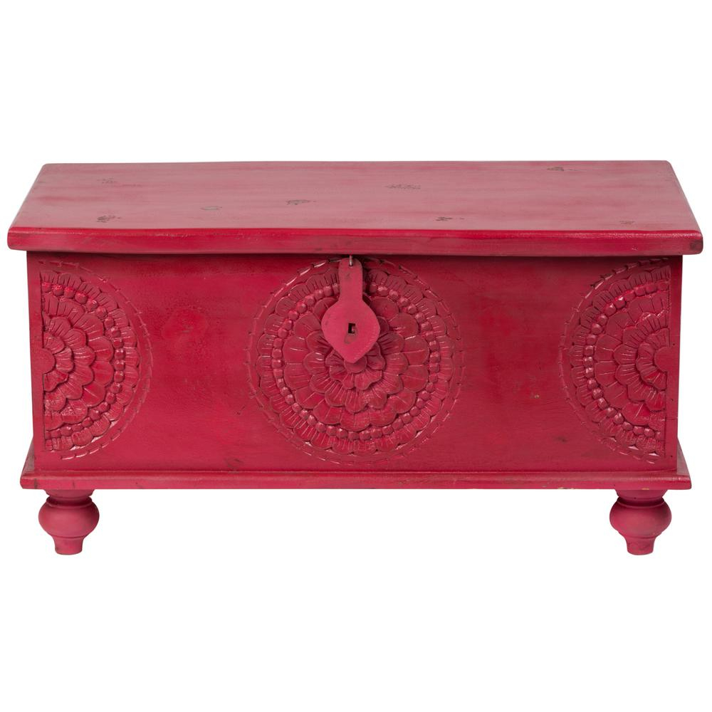 Leela Red Handcarved Medallion Storage Trunkcoffee Table 05 114 12 in sizing 1000 X 1000