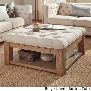 Lennon Pine Square Storage Ottoman Coffee Table Inspire Q Artisan within sizing 2000 X 2000