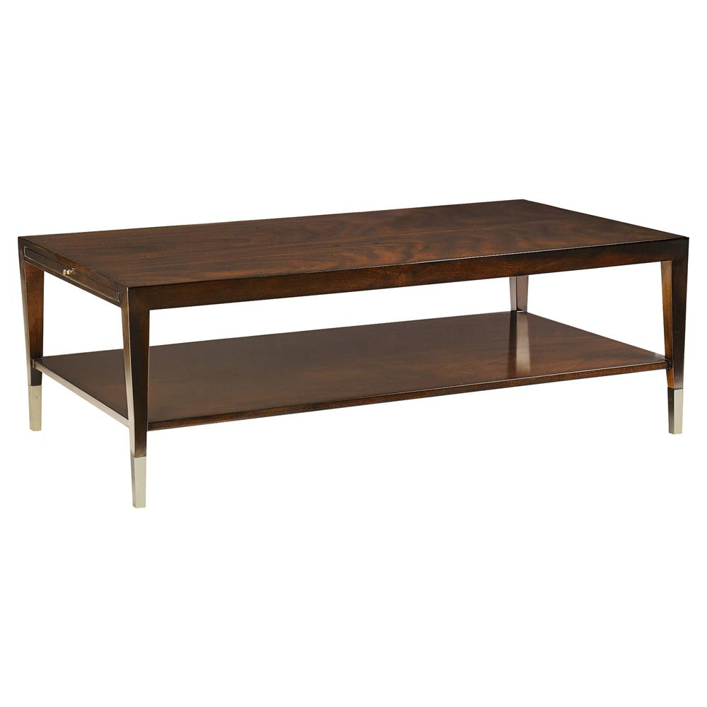 Leona Modern Classic Rectangular Mahogany Coffee Table Kathy Kuo Home with regard to dimensions 1000 X 1000