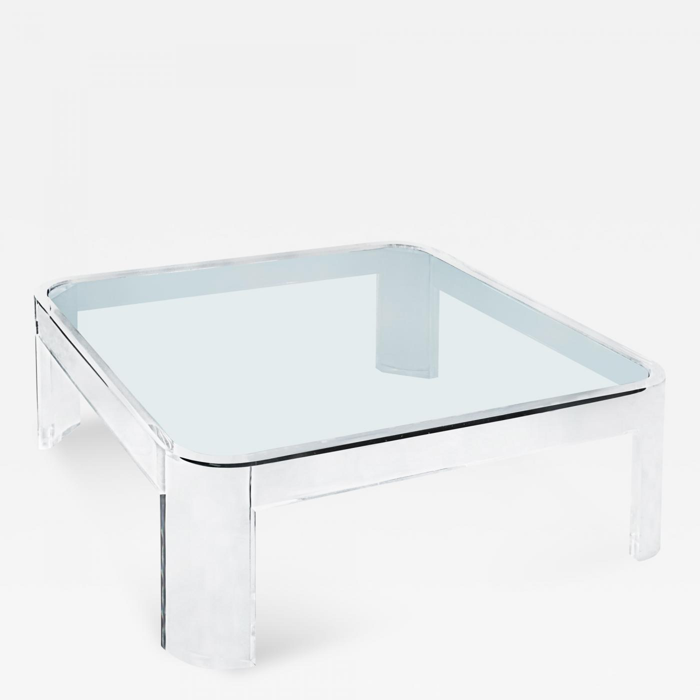 Les Prismatiques Exceptional Lucite And Glass Coffee Table Les for dimensions 1400 X 1400