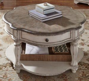 Liberty Furniture Magnolia Manor Round Cocktail Table In Antique inside size 1100 X 1000