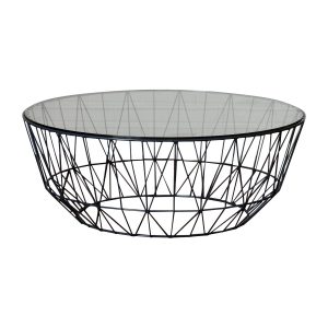 Life Interiors Studio Wire Glass Coffee Table Black Modern throughout proportions 1200 X 1200