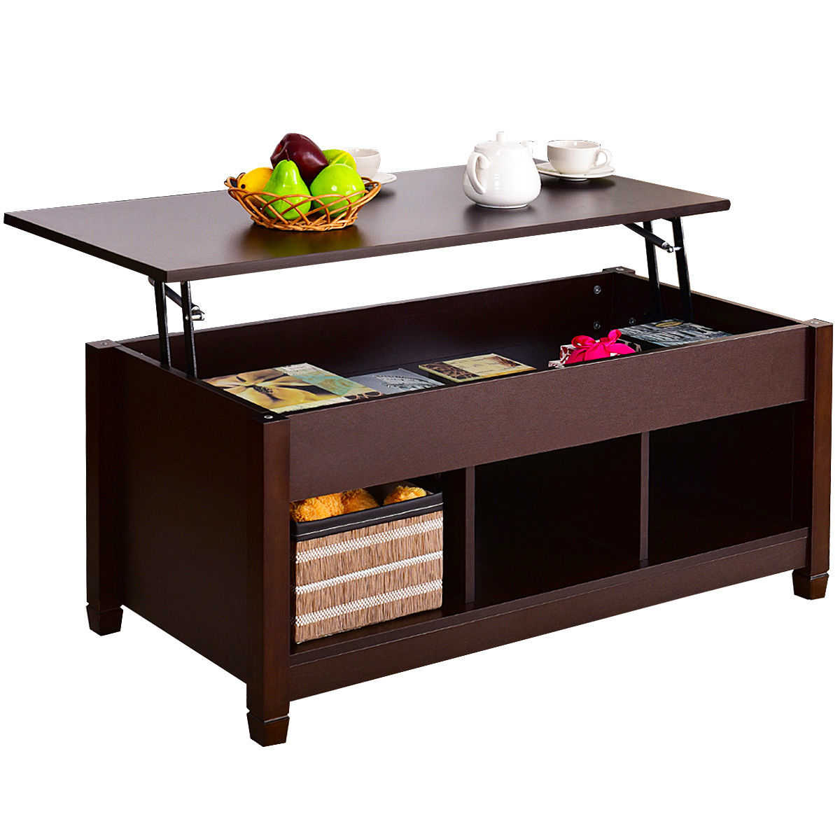 Lift Top Coffee Table W Hidden Compartment Storage Shelf Living throughout size 1200 X 1200