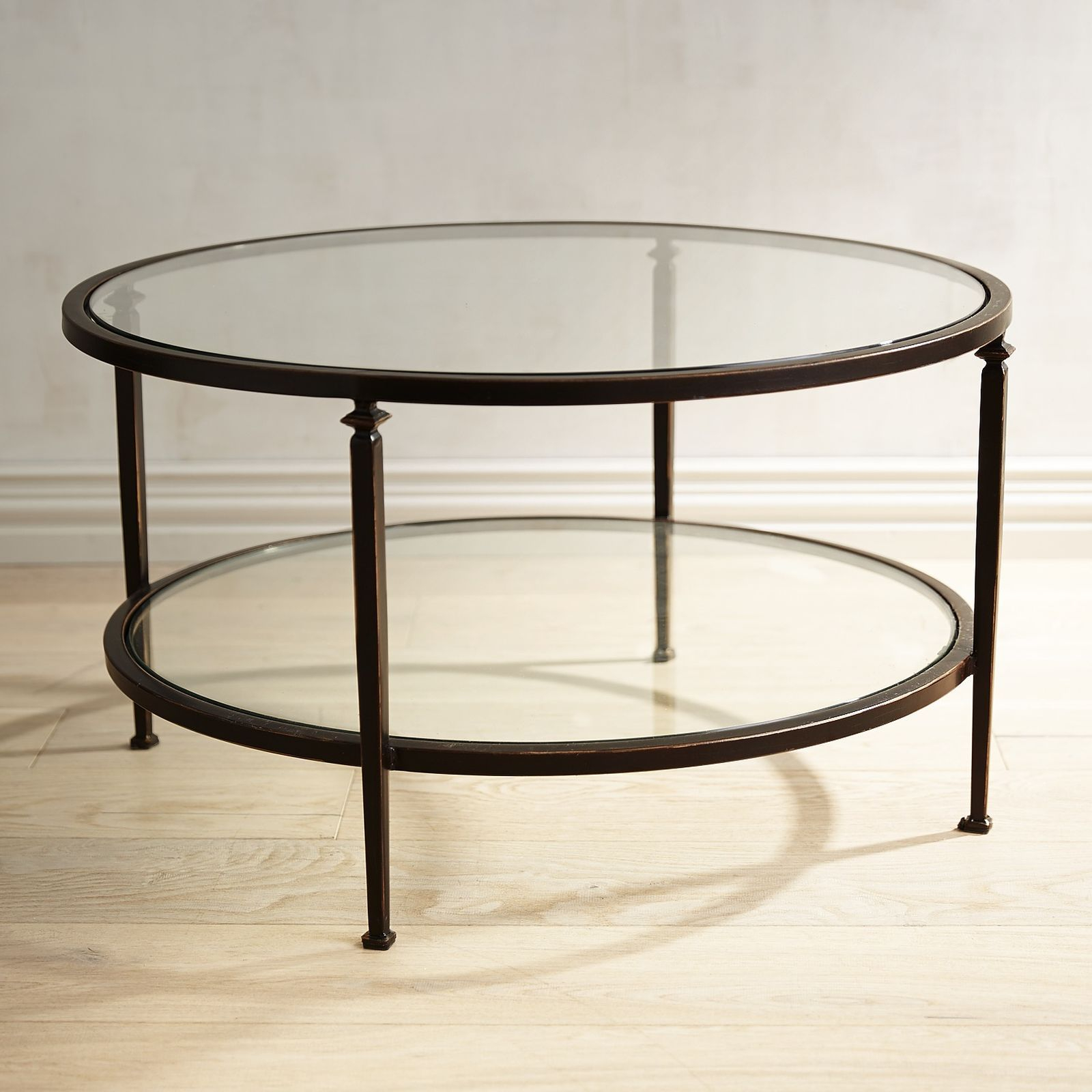 Lincoln Tempered Glass Top Round Coffee Table Inspiration Office intended for dimensions 1600 X 1600