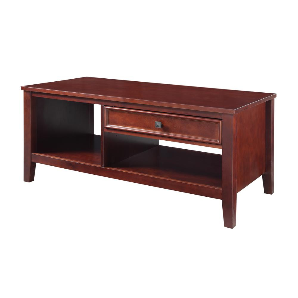 Linon Home Decor Wander Cherry Built In Storage Coffee Table in size 1000 X 1000