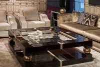 Luxury Ebony And Gold Square Coffee Table Juliettes Interiors inside proportions 1000 X 1000