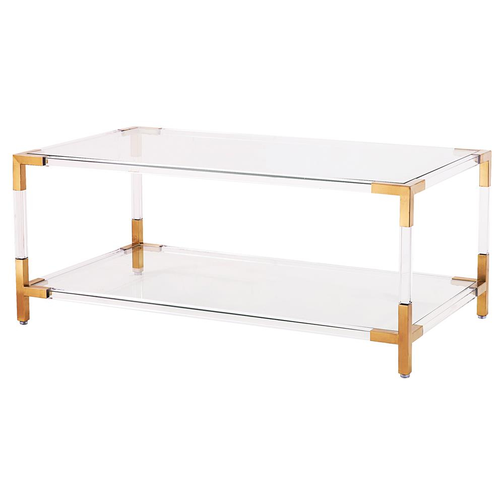 Maelie Modern Acrylic Antique Gold Coffee Table regarding dimensions 1000 X 1000