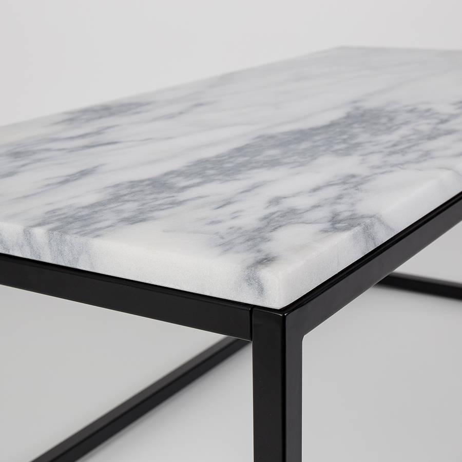 Marble Top Coffee Table With Black Steel Frame Cuckooland intended for dimensions 900 X 900