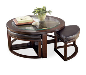 Marion Round Coffee Table With 4 Stools Hom Furniture in measurements 1500 X 1313