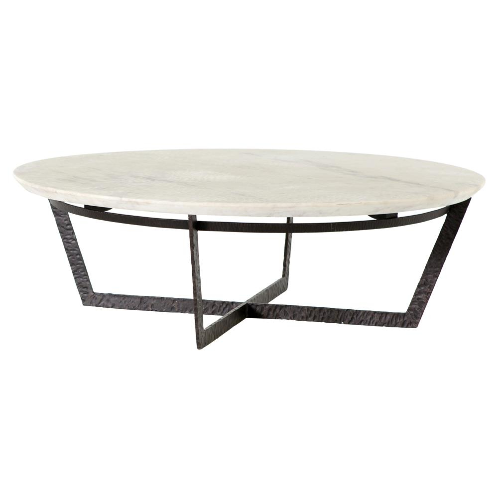 Mathers Industrial Loft White Marble Round Iron Coffee Table for proportions 1000 X 1000