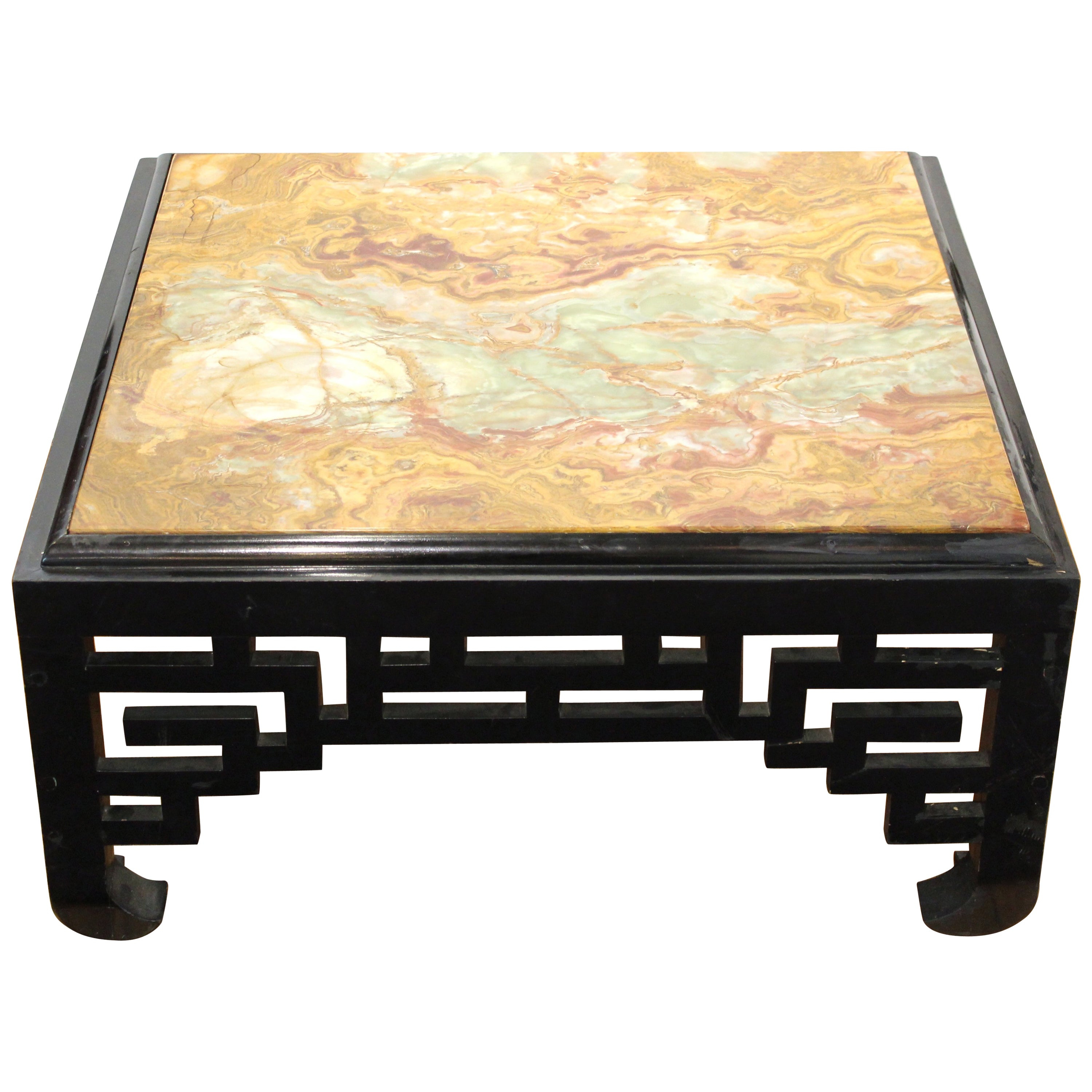 Mid Century Modern Asian Style Cocktail Table With Marble Top For within measurements 3000 X 3000