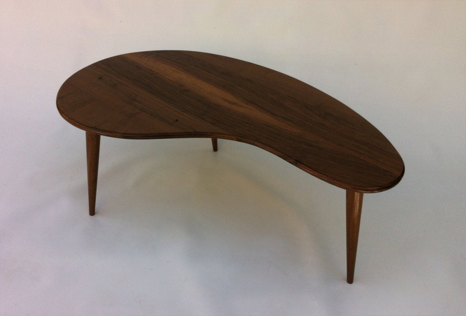 Mid Century Modern Coffee Table Solid Walnut Kidney Bean Etsy with measurements 1500 X 1018