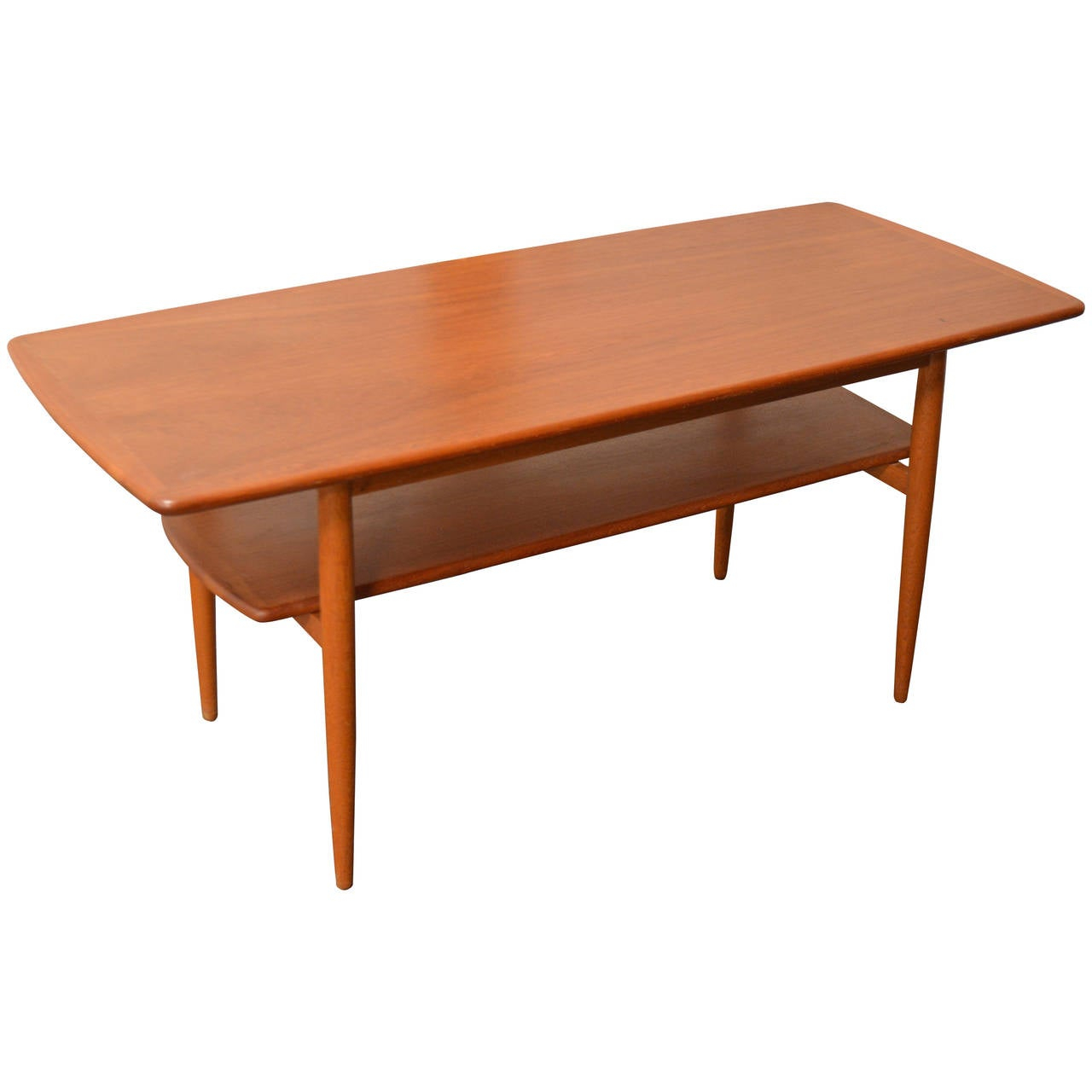 Mid Century Modern Swedish Teak Coffee Table With Shelf with regard to measurements 1280 X 1280