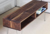 Mid Century Modern Walnut Coffee Table With Stainless Steel Hairpin regarding size 1000 X 1333