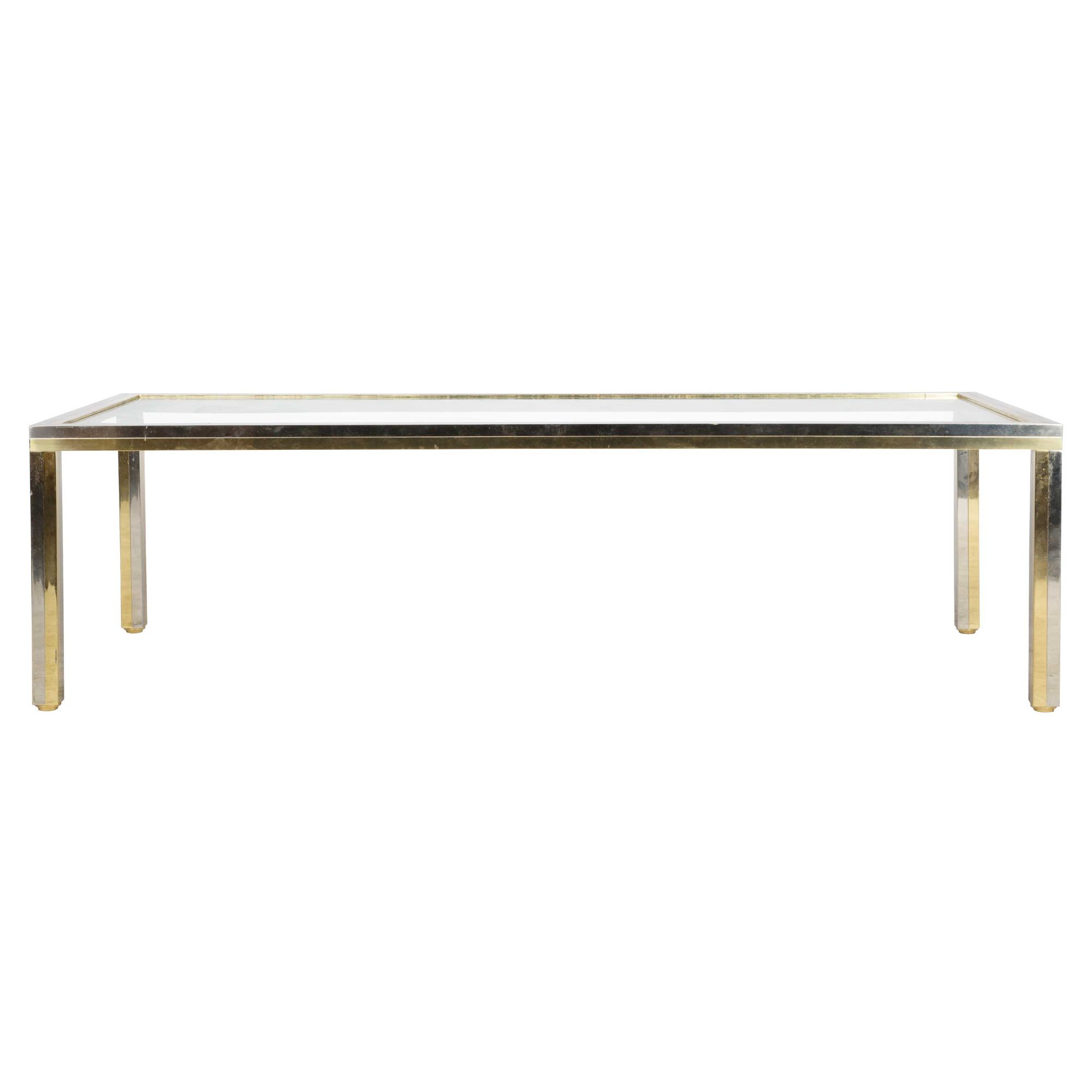 Midcentury Chrome And Brass Coffee Table regarding proportions 2000 X 2000