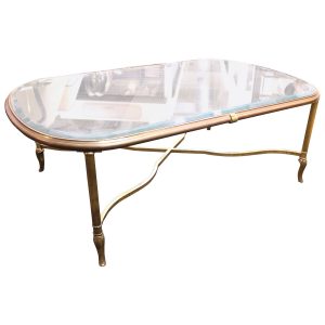 Midcentury Glass Top Coffee Table With Classical Gilt Metal Frame with regard to size 3000 X 3000