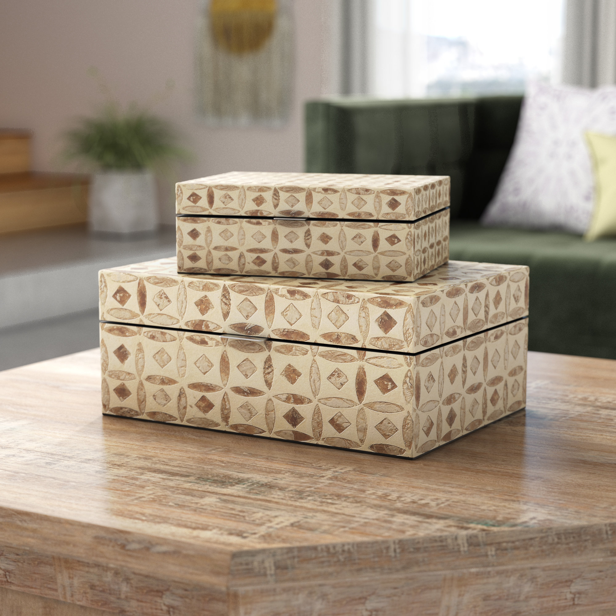 Mistana 2 Piece Decorative Box Set Reviews Wayfair with regard to measurements 2000 X 2000