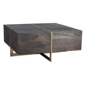 Modern Espresso Brown And Brass Coffee Table Desmond Rc Willey regarding measurements 1200 X 1200