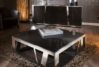Modern Luxury Large Square Coffee Table Glass Ebony Stainless Steel in sizing 900 X 900