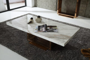 Modern Marble Top And Rosegold Base Coffee Table Fort Worth Texas in sizing 1200 X 800