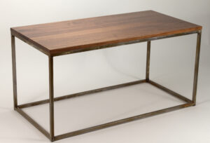 Modern Metal Box Frame Coffee Table Solid Wood Living Room Custom for dimensions 2415 X 1644