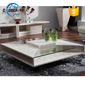 Modern Nature Travertine Glass Center Table Square Coffee Table in size 1000 X 1000
