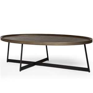 Modern Oval Coffee Table Walnut Finish for measurements 1500 X 1500