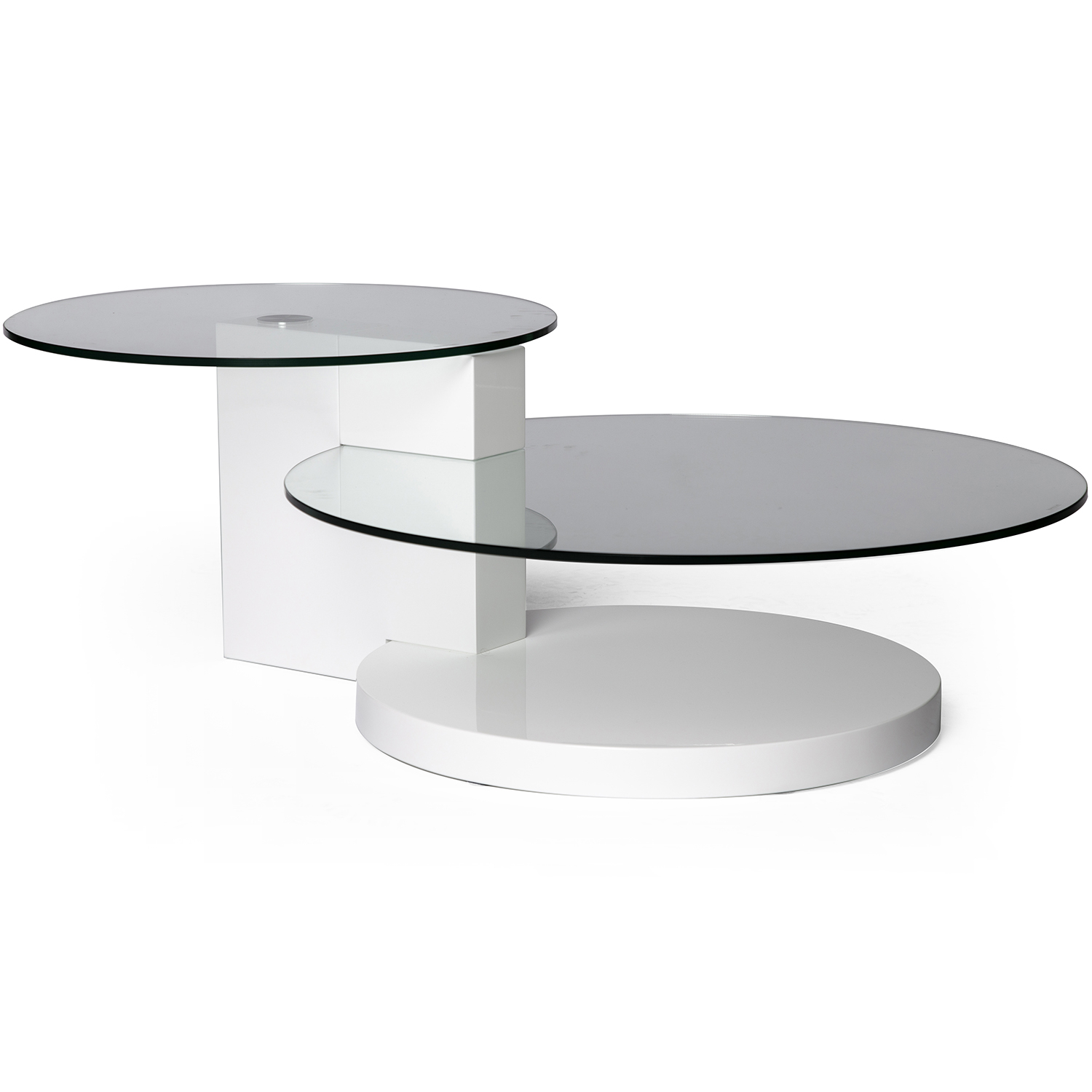 Modern White Coffee Table With Two Glass Top with regard to size 1500 X 1500