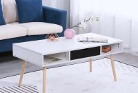 Modern White Coffee Table Wood Mid Century Living Room Furniture W inside dimensions 1000 X 1000