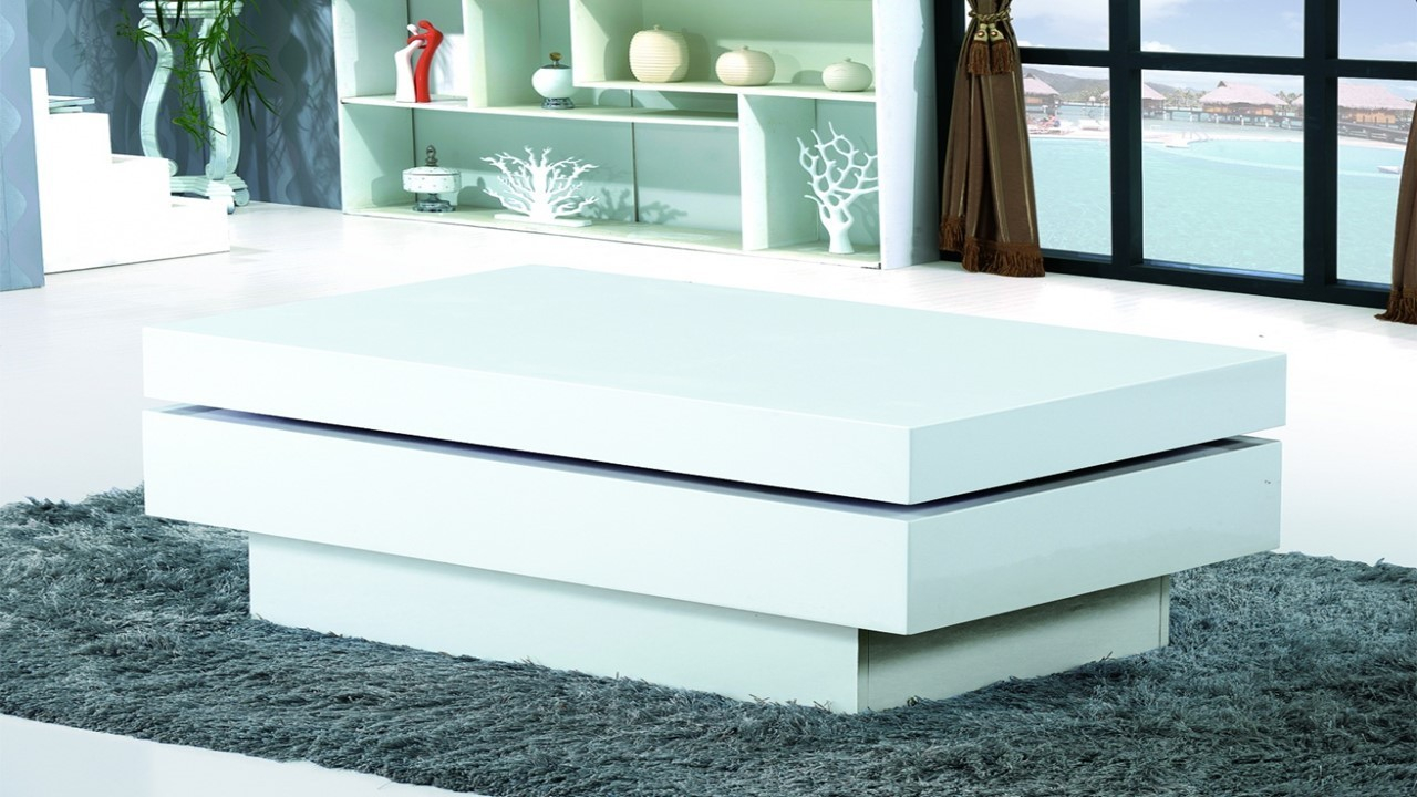 Modern White Gloss Coffee Table Homegenies in dimensions 1280 X 720