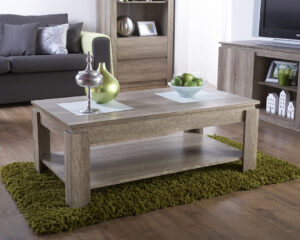 Modern Wood Canyon Oak Coffee Table Living Room Furniture Shelf regarding size 1080 X 864