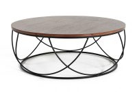 Modrest Strang Modern Walnut Black Round Coffee Table pertaining to dimensions 1200 X 844